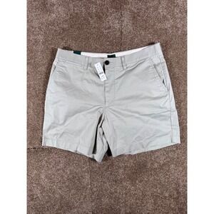 J. Crew Mens Portsider Stretch Cotton Twill Khaki Shorts Waist 34 Length 7